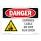 Signmission OSHA Danger Sign, 10" Height, 14" Width, Rigid Plastic, Exposed Cable Do Not Run Over, Landscape OS-DS-P-1014-L-2314 - alternate 1